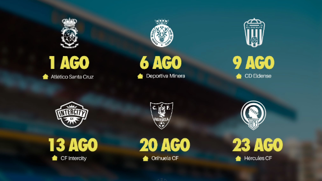 Calendario de pretemporada del UCAM Murcia CF.