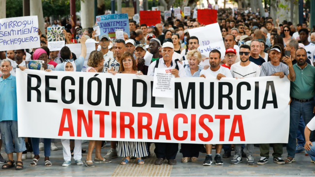 Cabeza de la manifestación 'Región de Murcia Antirracista' | Foto: EDU BOTELLA/EUROPA PRESS Cabeza de la manifestación 'Región de Murcia Antirracista' | Foto: EDU BOTELLA/EUROPA PRESS