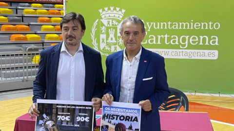 David Ayala, presidente del FC Cartagena Baloncesto, durante la presentaci&oacute;n de la campa&ntilde;a de abonados (imagen de archivo).
