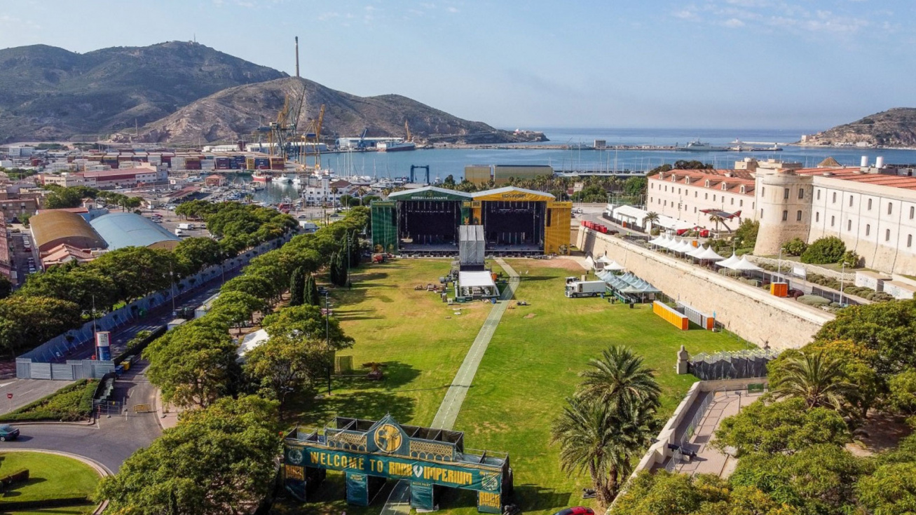 Vista a&eacute;rea del recinto del Rock Imperium. AYTO. CARTAGENA