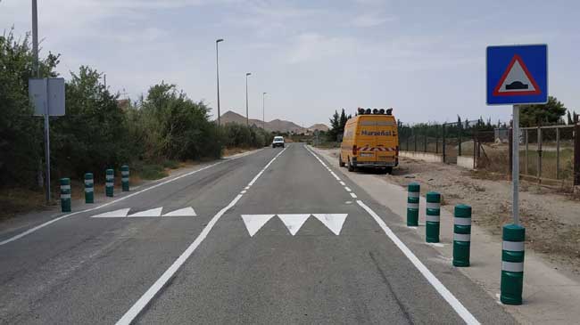 Obras de refuerzo de la seguridad vial en la carretera RM-D19, que comunica Lorca con la autov&iacute;a Lorca-&Aacute;guilas, a la altura de la Venta Ceferino