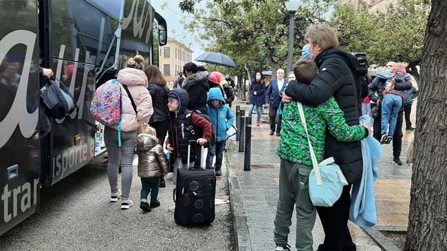 Llegada de ucranianos a Murcia el pasado marzo Llegada de ucranianos a Murcia el pasado marzo