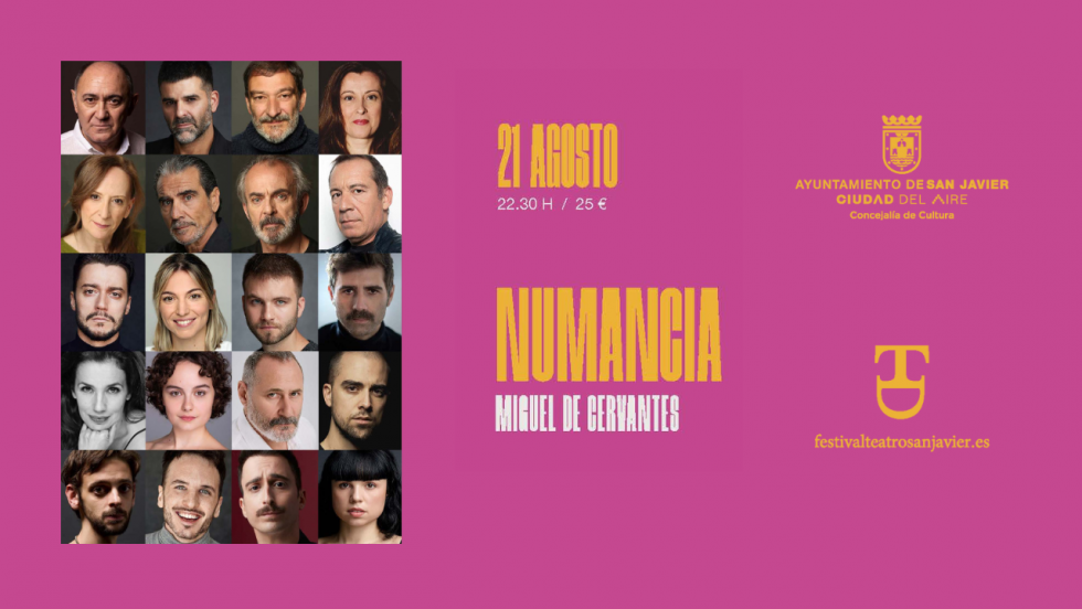 M&aacute;s de veinte int&eacute;rpretes dar&aacute;n vida a Numancia en la clausura del Festival de San Javier, el 21 de agosto a las 22:30 horas en el Auditorio Parque Almansa