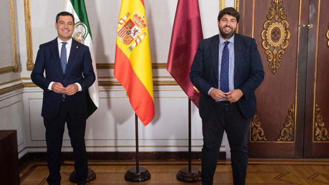 José Manuel Moreno y Fernando López Miras, hoy en Sevilla José Manuel Moreno y Fernando López Miras, hoy en Sevilla