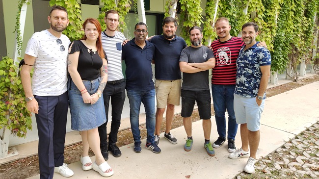 Responsables de Soedesco, junto a los de Superlumen, durante su visita a Murcia para conocer las instalaciones ubicadas en el Parque Cient&iacute;fico de Murcia