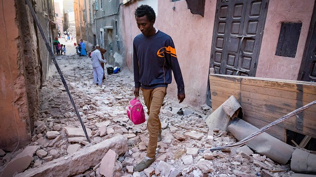 Escombros tras el terremoto en Marruecos (imagen Fadel Senna/AFP/Getty Images)