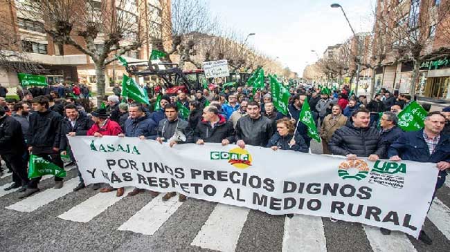 Manifestaci&oacute;n de agricultores y ganaderos en marzo de 2022