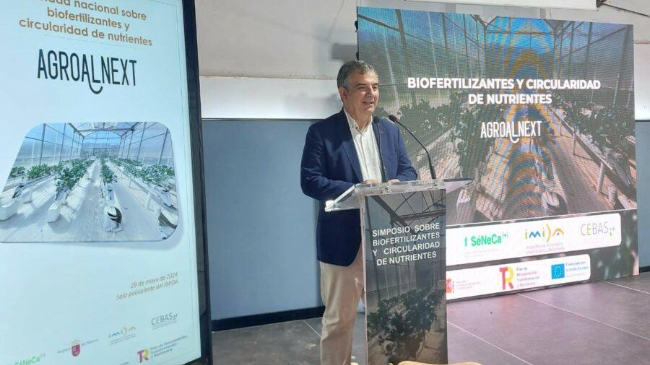 Juan Mar&iacute;a V&aacute;zquez, durante una de las jornadas de exposici&oacute;n del proyecto Agroalnext