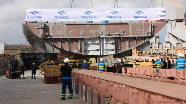 Imagen de la puesta de quilla del patrullero - NAVANTIA