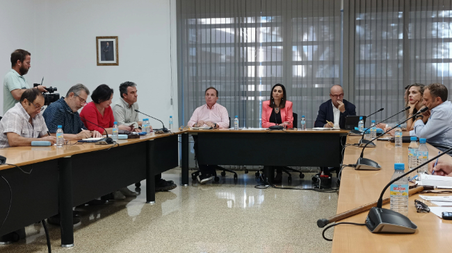 La consejera Sara Rubira en la reuni&oacute;n de la Mesa del Secano
