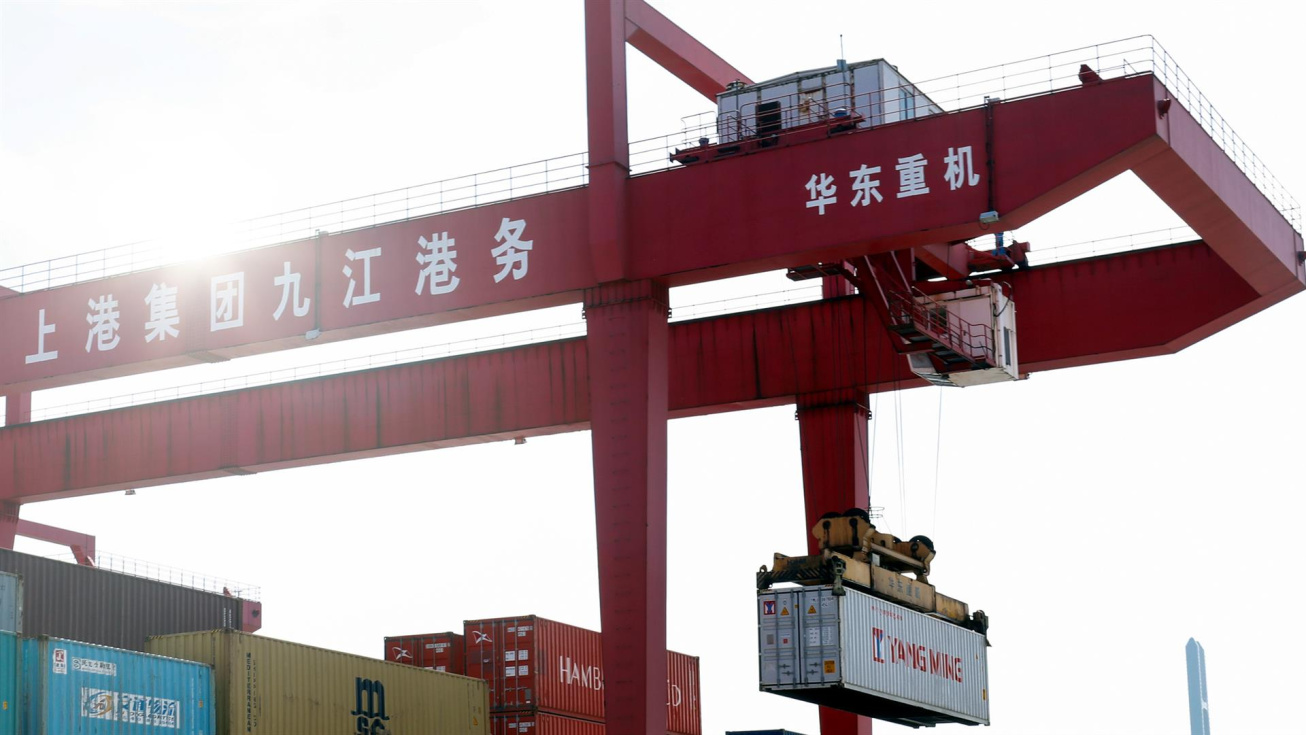 Imagen de un puerto en China. - EXTENDA