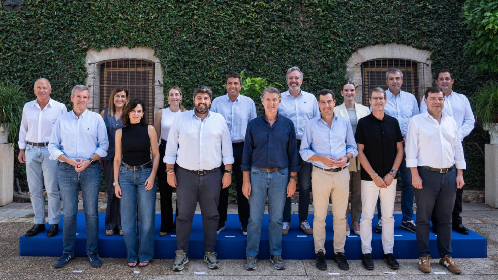 Nuñez Feijóo junto a los presidentes autonómicos del PP este fin de semana en Murcia - PP