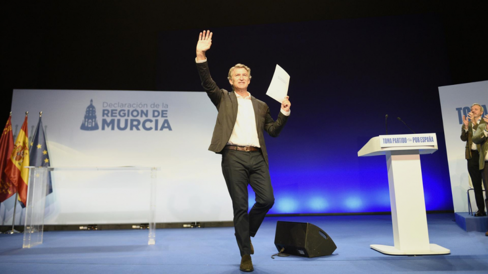Alberto N&uacute;&ntilde;ez Feij&oacute;o hoy en Murcia, en la firma de la Declaraci&oacute;n de la 'Regi&oacute;n de Murcia'' - V&Iacute;CTOR FERN&Aacute;NDEZ - EP