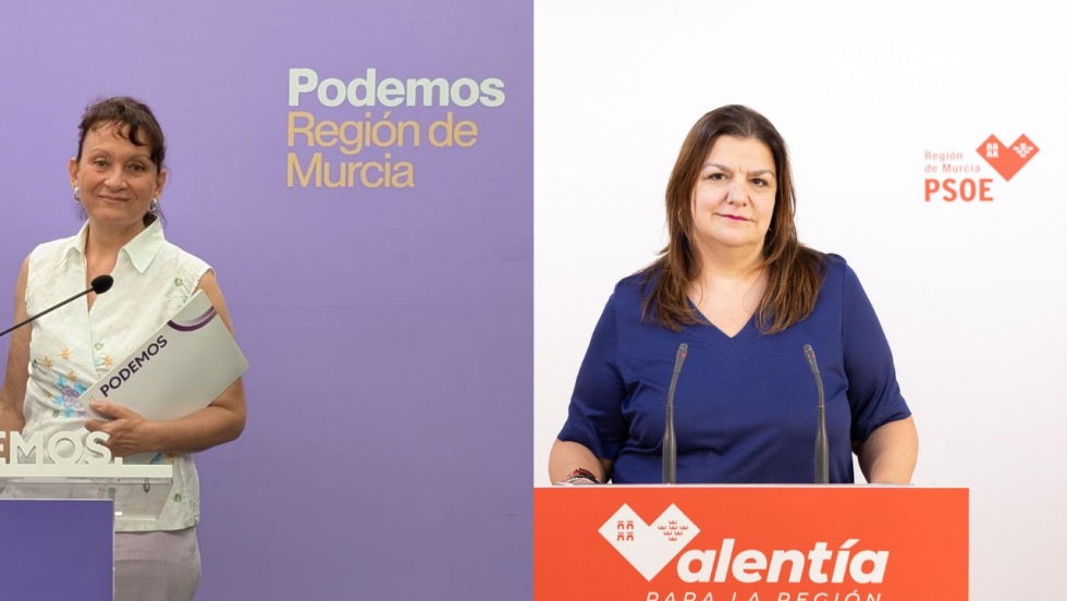 María Marín, diputada regional de Podemos y María Jesús López, secretaria de Organización del PSOE de la Región de Murcia María Marín, diputada regional de Podemos y María Jesús López, secretaria de Organización del PSOE de la Región de Murcia