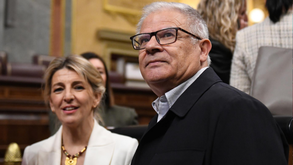 La vicepresidenta segunda y ministra de Trabajo y Econom&iacute;a Social, Yolanda D&iacute;az, y el diputado de Sumar en el Congresos, Manuel Lago - Fernando S&aacute;nchez - Europa Press - Archivo