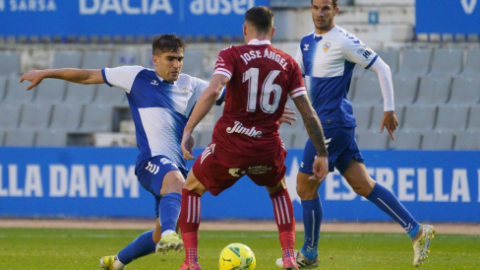 Foto del último partido que jugó el Cartagena en el Nova Creu Alta contra el Sabadell. | Foto: cuenta X CE Sabadell