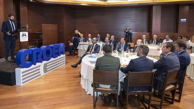 L&oacute;pez Miras, durante el acto de Croem este viernes
