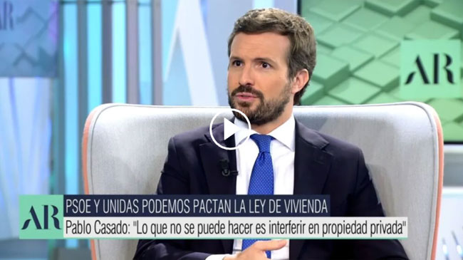 Pablo Casado, durante su entrevista en el programa de Ana Rosa en Telecinco. Imagen: Telecinco