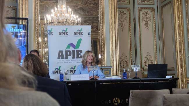 Yolanda D&iacute;az, durante su intervenci&oacute;n en la jornada organizada por APIE