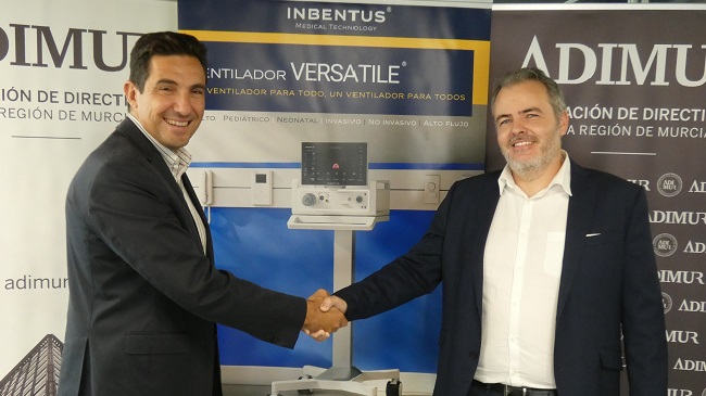 El presidente de Adimur, Antonio L&oacute;pez y Rafael Valverde, CEO de Inbentus, en la firma del convenio