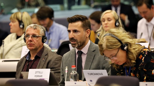 El director general de Uni&oacute;n Europea, Adrian Zittelli, durante su participaci&oacute;n esta semana en el pleno del Comit&eacute; Europeo de las Regiones