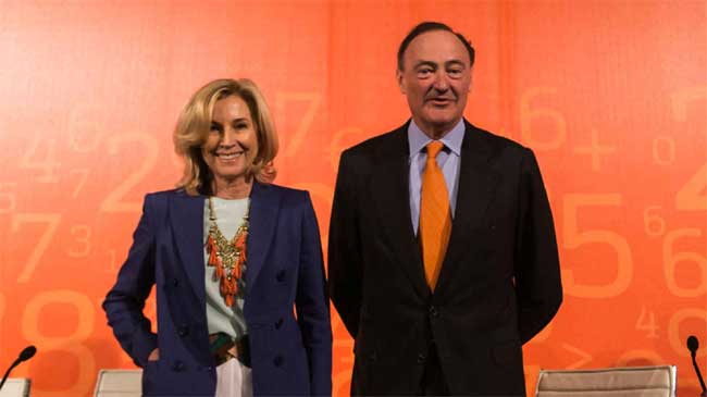 Mar&iacute;a Dolores Dancausa y Pedro Guerrero, consejera delegada y presidente de Bankinter