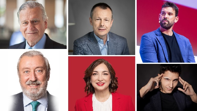 De izda. a dcha.: Valent&iacute;n Fuster (CNIC), Miquel Jord&agrave; (Eurofirms Group), Marc Gasol, Julio G&oacute;mez-Pomar (IE University), Carmen Cesce (Leche R&iacute;o), Jorge Luengo (Ilusionista)