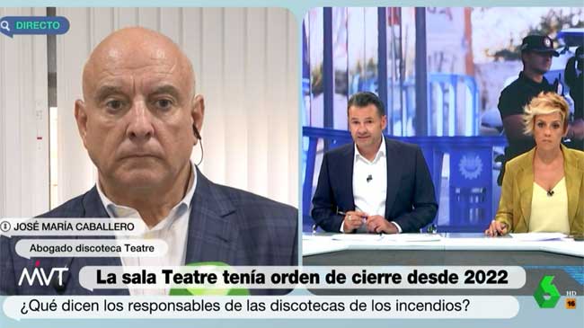 El abogado José María Caballero, mientras es entrevistado por La Sexta El abogado José María Caballero, mientras es entrevistado por La Sexta