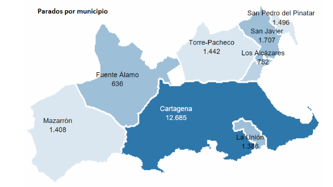 Mapa de paro por municipio