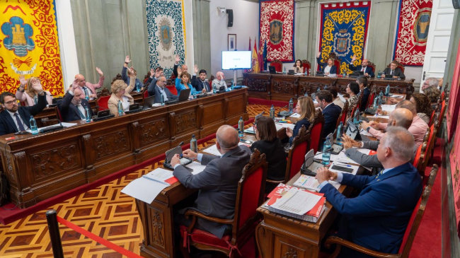 Imagen realizada durante el Pleno extraordinario en el Palacio Consistorial