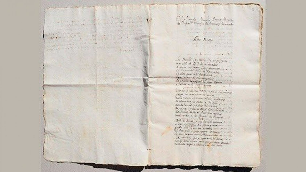 Manuscrito de El Nuevo Mundo.