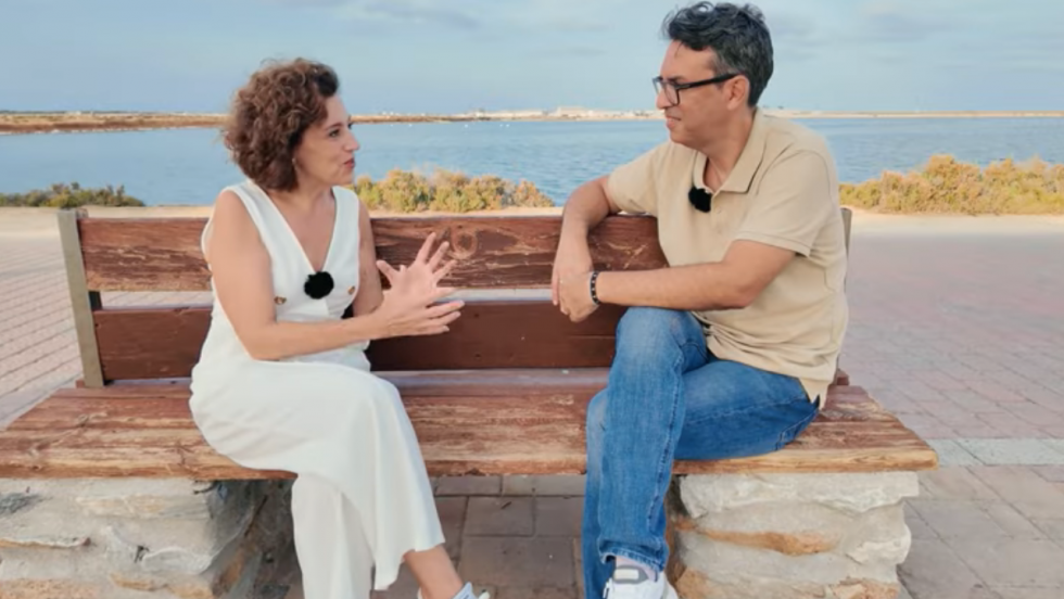 Rodaje del primer episodio de La Ruta de la Suerte, protagonizado por la actriz Pepa Aniorte, en el entorno natural de las salinas de San Pedro del Pinatar