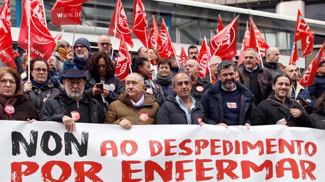 Imagen de la manifestaci&oacute;n de este mediod&iacute;a en La Coru&ntilde;a