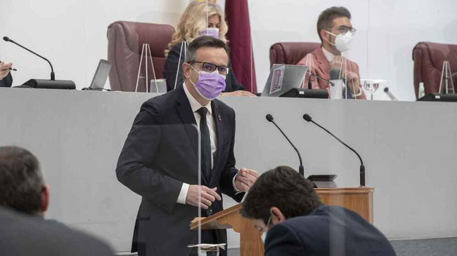 Diego Conesa, en una de sus &uacute;ltimas intervenciones en la Asamblea Regional
