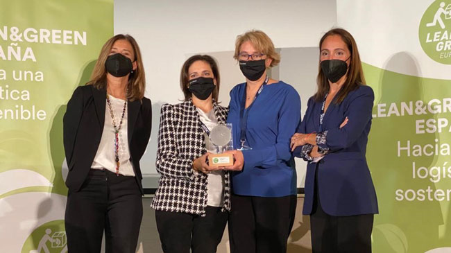 B&aacute;rbara Ferrer, responsable de Lean&Green de AECOC ; Raquel Murcia, directora t&eacute;cnica de Olmed; Ana Galve, directora corporativa de Operaciones Log&iacute;sticas externas y Mar&iacute;a Tena, directora de Log&iacute;stica y Transporte de