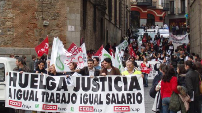 Imagen de archivo de una anterior protesta de los funcionarios de Justicia