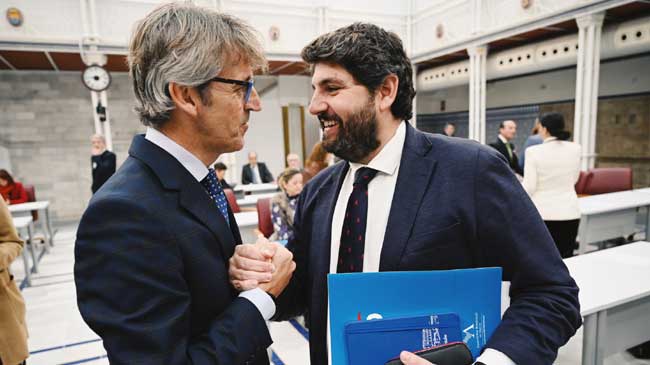 Luis Alberto Mar&iacute;n y Fernando L&oacute;pez Miras, hoy en la Asamblea Regional