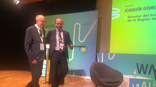 El director del INFO, Joaquín Gómez, junto a uno de los inversores israelíes que participa en el congreso Waykup Murcia Startup Región. El director del INFO, Joaquín Gómez, junto a uno de los inversores israelíes que participa en el congreso Waykup Murcia Startup Región.