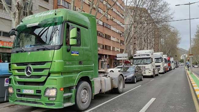Manifestaci&oacute;n de transportistas el pasado marzo por las calles de Cartagena