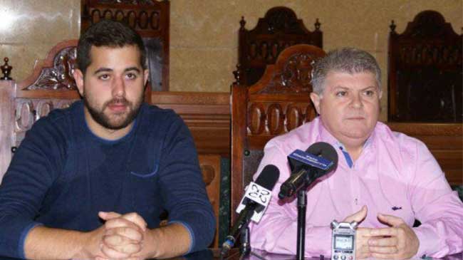 Jordi Arce y Jos&eacute; V&eacute;lez, en su &eacute;poca de concejal y alcade de Calasparra