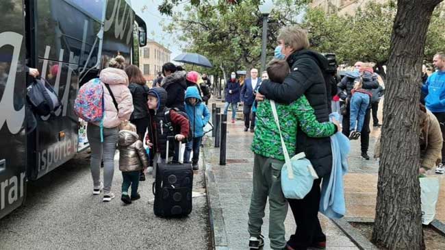 Recibimiento a refugiados ucranianos en la UCAM el pasado marzo