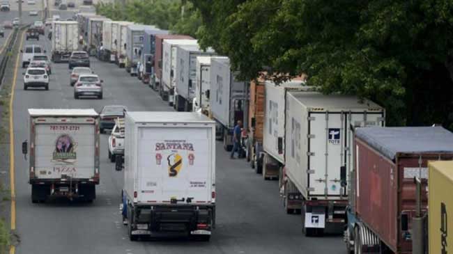 Concentraci&oacute;n de camiones el pasado marzo