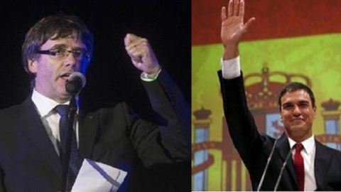 Carles Puigdemont y Pedro Sánchez Carles Puigdemont y Pedro Sánchez