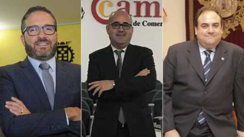 Miguel López Abad, Miguel Martínez Bernal y Juan Francisco Gómez, presidentes de las cámaras de comercio de Murcia, Cartagena y Lorca Miguel López Abad, Miguel Martínez Bernal y Juan Francisco Gómez, presidentes de las cámaras de comercio de Murcia, Cartagena y Lorca
