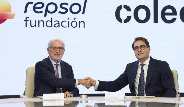 El presidente de Repsol, Antonio Brufau, y el ceo de Coleo, David Puyuelo.