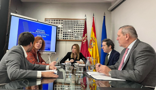 La consejera Marisa López Aragón durante la reunión sobre la estrategia. La consejera Marisa López Aragón durante la reunión sobre la estrategia.
