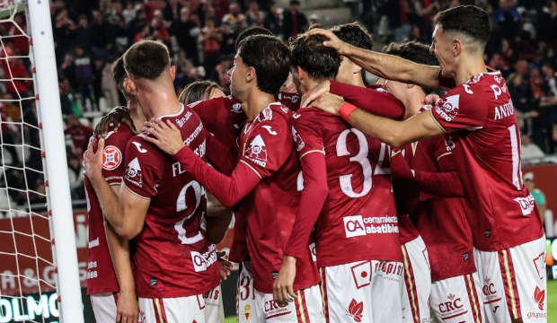 El Real Murcia celebrando el primer tanto / L8SPORT El Real Murcia celebrando el primer tanto / L8SPORT
