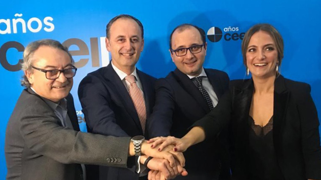 Los cuatro primeros directores del Ceeim, Jesualdo Breis, Javier Celdr&aacute;n, Joaqu&iacute;n G&oacute;mez y la actual, Esther Pe&ntilde;alver