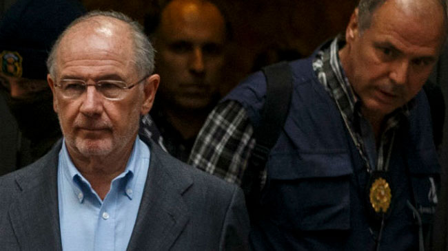 Imagen de Rodrigo Rato tras ser detenido.