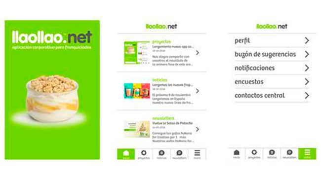 Imagen de la nueva app corporativa de llaollao.